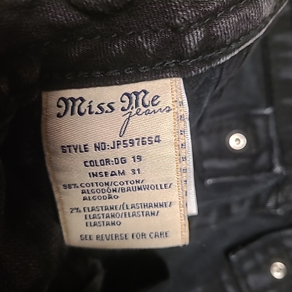 Miss Me Womens JP597654 Black Bedazzled Skinny Jeans 26 - Picture 6 of 6